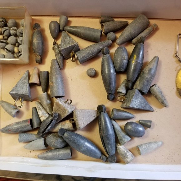 Fishing Weights Lot 70 plus Vintage Various Sizes  Metal Lures Mister Twister - Picture 3 of 8